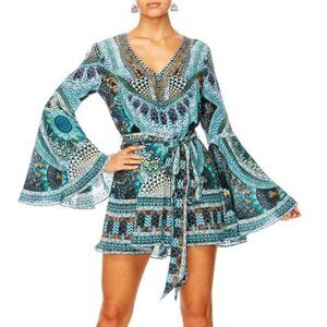 Camilla Turn On The Charm Wide Sleeve Playsuit Size Large b87